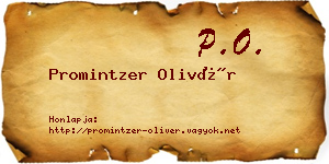 Promintzer Olivér névjegykártya